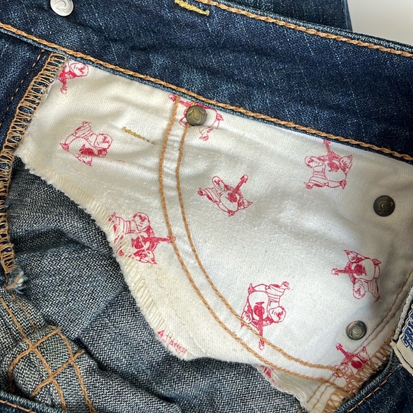 True Religion Cuffed Skinny Jeans Low Rise Dark Wash Flap Button Pockets size 29 - Picture 14 of 14